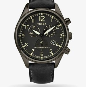 NEW Waterbury chronograph watch w/ leather strap